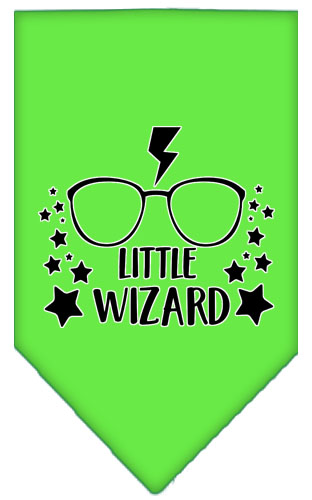 Little Wizard Screen Print Bandana Lime Green Small